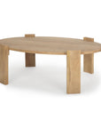 48" Natural Solid Wood Oval Coffee Table