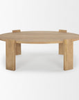 48" Natural Solid Wood Oval Coffee Table