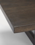 55" Dark Brown Solid Wood Double Pedestal Coffee Table