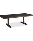 55" Dark Brown Solid Wood Double Pedestal Coffee Table