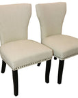 Five Piece Natural Round Solid Wood Dining Set with Four Chairs
