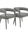 Five Piece Dark Brown Round Solid Wood Dining Set with Four Chairs