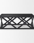 48" Black Solid Wood Geo Frame Coffee Table