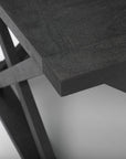 48" Black Solid Wood Geo Frame Coffee Table