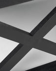 48" Black Solid Wood Geo Frame Coffee Table