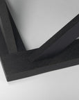 48" Black Solid Wood Geo Frame Coffee Table