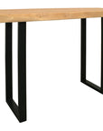 47" Natural and Black Solid Wood and Metal Live Edge Console Table