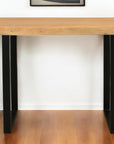 47" Natural and Black Solid Wood and Metal Live Edge Console Table