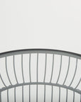Set of Two Clear and Black Tempered Glass and Metal Wire Round Drum End Tables