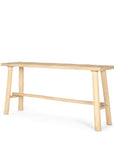 66" Light Brown Solid Wood Trestle Console Table