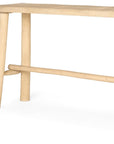 66" Light Brown Solid Wood Trestle Console Table