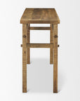 54" Brown Solid Wood Distressed Console Table