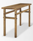 54" Brown Solid Wood Distressed Console Table