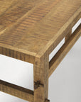 54" Brown Solid Wood Distressed Console Table