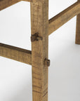 54" Brown Solid Wood Distressed Console Table