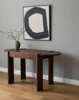 59" Dark Brown Solid Wood Oval Writing Desk