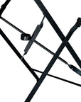 36" Black Rounded Aluminum Folding Outdoor Dining Table with Umbrella Hole