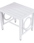 16" White Metal Outdoor Side Table