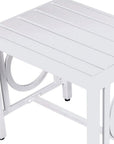 16" White Metal Outdoor Side Table