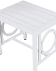 16" White Metal Outdoor Side Table
