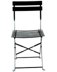 Set of Two Black Aluminum Outdoor Folding Dining Chairs