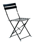 Set of Two Black Aluminum Outdoor Folding Dining Chairs