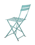 Set of Two Aqua Blue Aluminum Outdoor Folding Dining Chairs