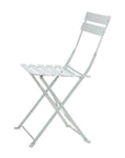 Set of Two White Aluminum Outdoor Folding Dining Chairs