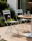 Set of Two White Aluminum Outdoor Folding Dining Chairs