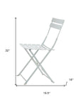 Set of Two White Aluminum Outdoor Folding Dining Chairs