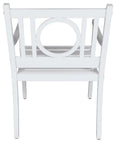 24" White Steel Geo Back Outdoor Arm Chair