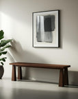 60" Dark Brown Solid Wood Bench