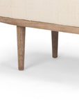 56" Beige and Brown Cotton and Solid Wood Upholstered Bench