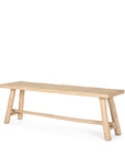 56" Natural Distressed Solid Wood Live Edge Bench