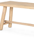 56" Natural Distressed Solid Wood Live Edge Bench
