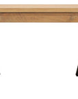 60" Natural and Black Solid Wood and Metal Trestle Executive Desk