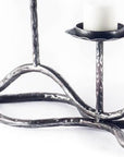 7" Black Distressed Geometric Metal Tabletop Tealight Candle Holder
