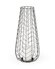24" Gold Distressed Lattice Metal Tabletop Hurricane Candle Holder