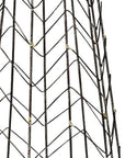 24" Gold Distressed Lattice Metal Tabletop Hurricane Candle Holder