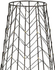 24" Gold Distressed Lattice Metal Tabletop Hurricane Candle Holder