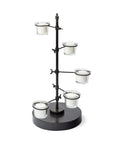 17" Black Distressed Abstract Metal Tabletop Tealight Candle Holder