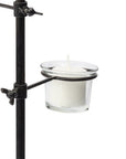 17" Black Distressed Abstract Metal Tabletop Tealight Candle Holder