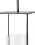 24" Black Geometric Metal Tabletop Lantern Candle Holder