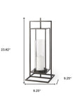 24" Black Geometric Metal Tabletop Lantern Candle Holder