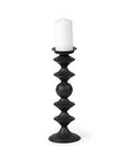 16" Black Metal Tabletop Pillar Candle Holder