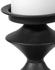 16" Black Metal Tabletop Pillar Candle Holder