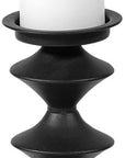 16" Black Metal Tabletop Pillar Candle Holder