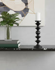 16" Black Metal Tabletop Pillar Candle Holder