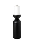 13" Black Metal Tabletop Pillar Candle Holder