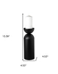 13" Black Metal Tabletop Pillar Candle Holder